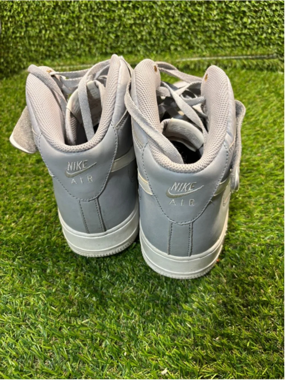 Men's Nike Air Force 1 Mid Sneakers Grey White Size 12 #E123
